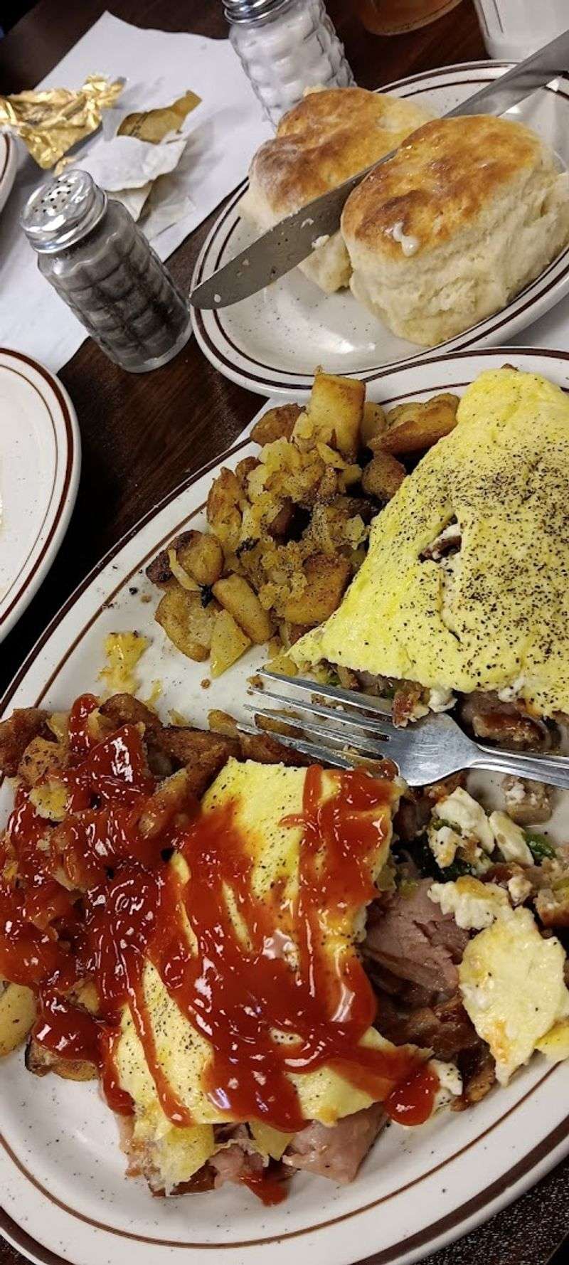 Reuben Omelette Loaded With Meat