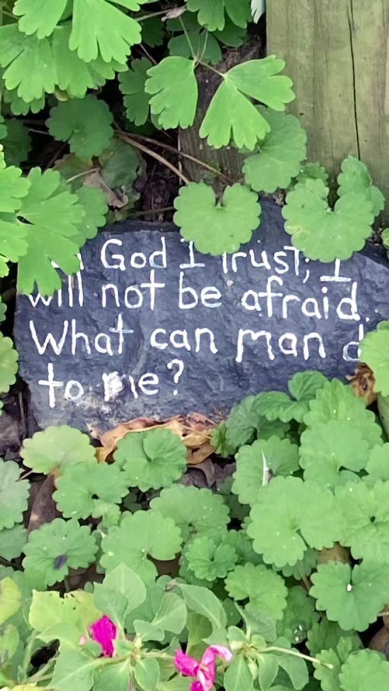 Scripture Rocks and Spiritual Messages Hidden Throughout the Garden