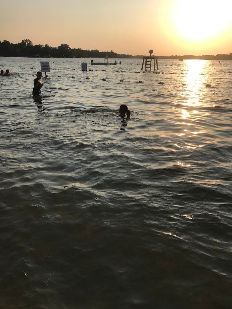 Supervised Swimming Area With Lifeguards on Duty