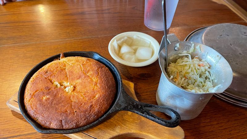 The Legendary Cornbread Served in a Black Skillet The Legendary Cornbread Served in a Black Skillet