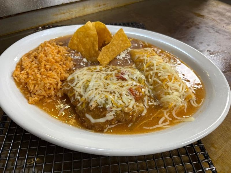 The Mexican Hamburger Covered in Green Chili The Mexican Hamburger Covered in Green Chili