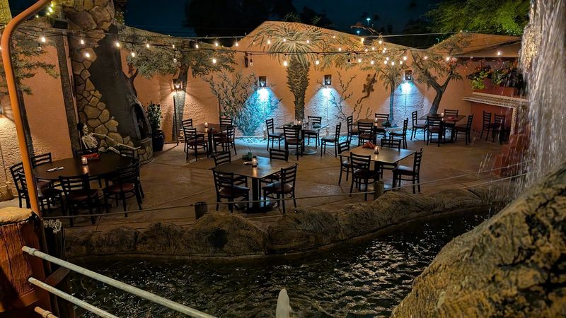 The Outdoor Lagoon Patio With Firepits and Heaters