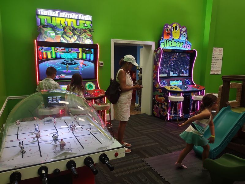 Vintage Video Games Mixed In Alongside the Pinball Machines