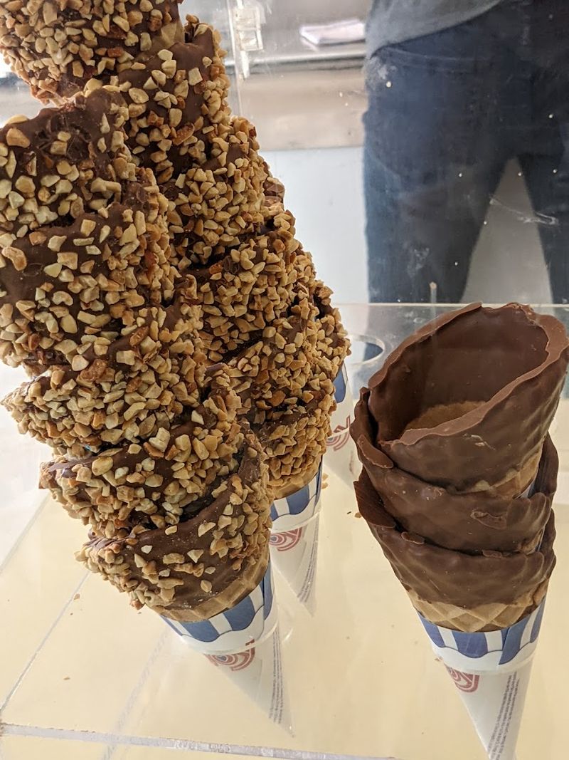 Waffle Cones Freshly Made Right There in the Shop Waffle Cones Freshly Made Right There in the Shop