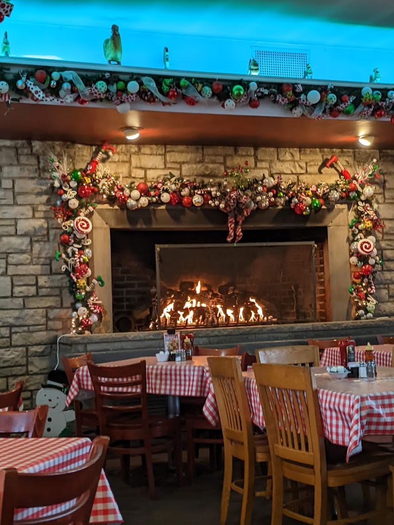 Warm Atmosphere With a Stone Fireplace Glow