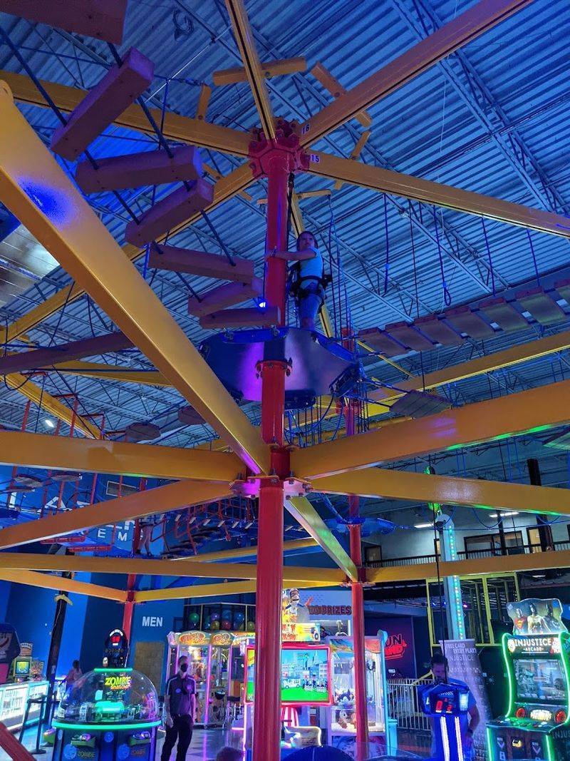 Zip Line Thrills Inside the Building