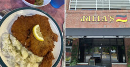 A German Restaurant in South Carolina Serves Schnitzel So Big It Almost Falls Off the Plate