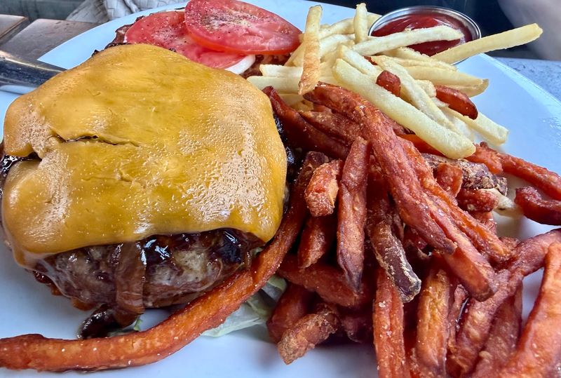 Backyard Burger Windsor Style With Sweet Potato Fries
