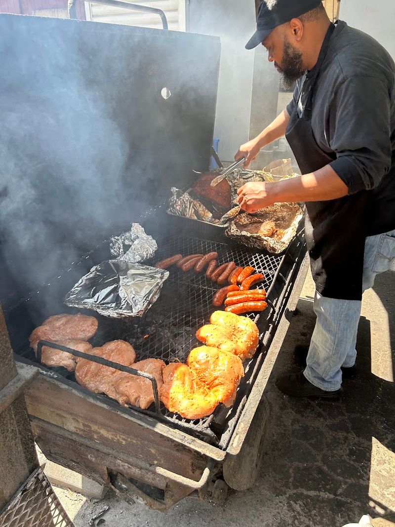 Barrel Grill Smoking Right Outside the Restaurant