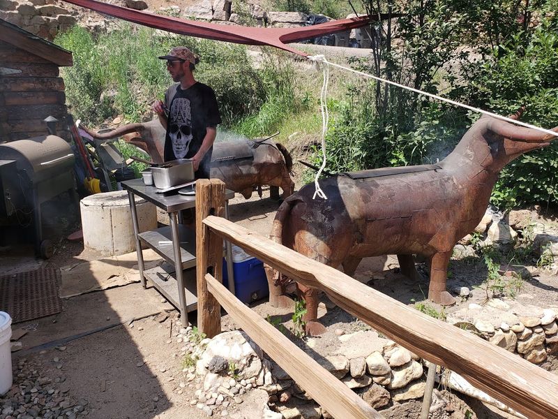 Burgers Grilled on Cattle-Shaped Pits Burgers Grilled on Cattle-Shaped Pits