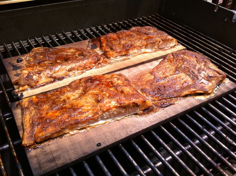 Cedar plank salmon
