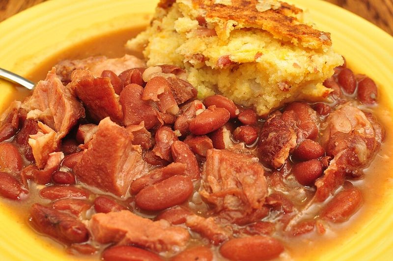 Cornbread and beans Cornbread and beans