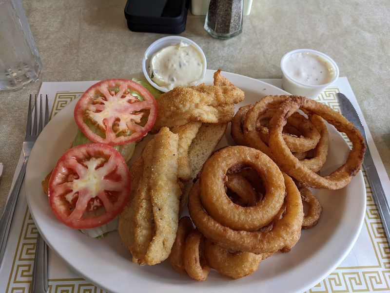 Fresh Seafood Options Including Fish and Fried Clams