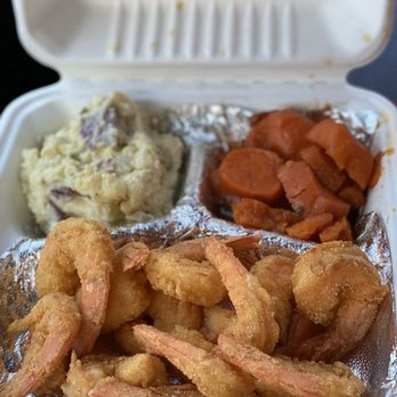 Fried Shrimp and Potato Salad Worth the Trip Alone