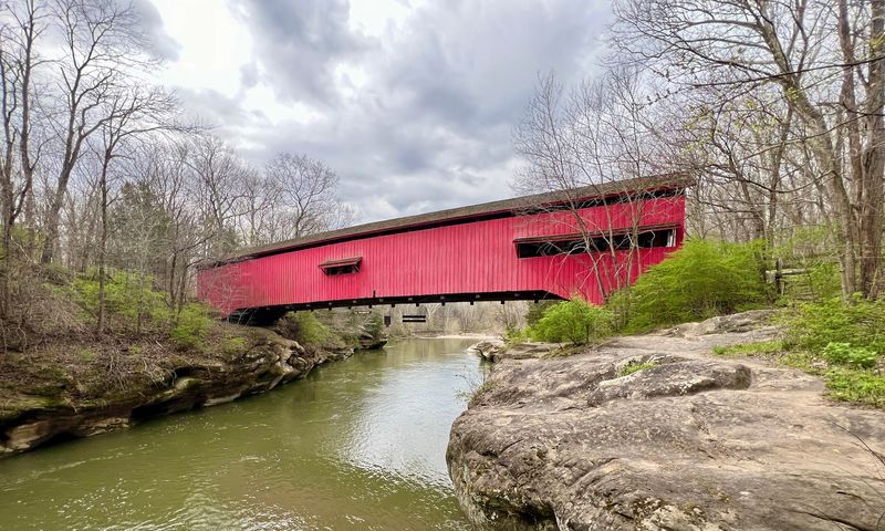 Historic Narrows Covered Bridge - Bloomingdale, Indiana
