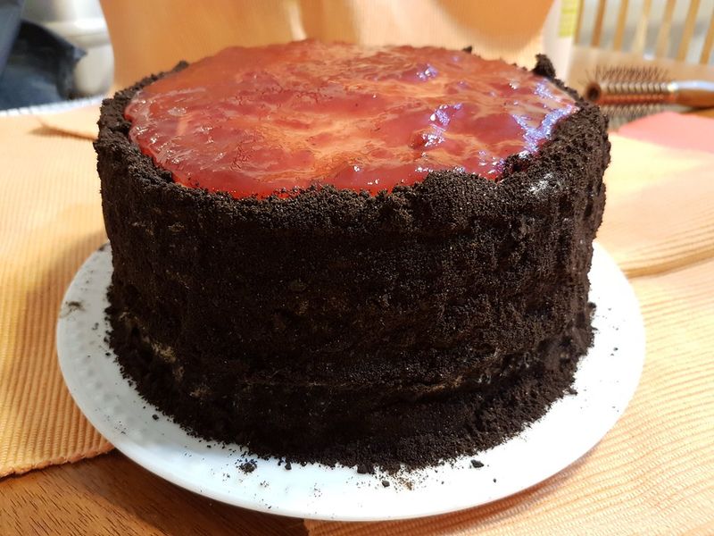 Homemade jam cake