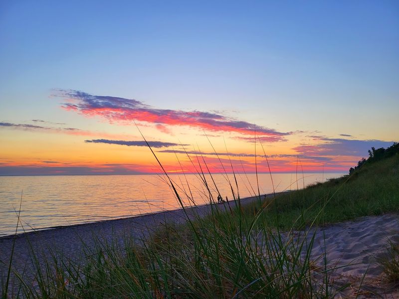 Lake Michigan Beach Access With Stunning Sunset Views
