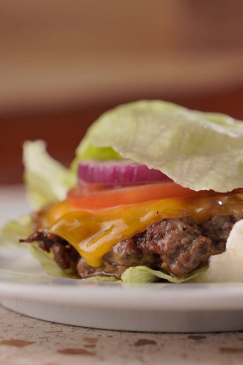 Lettuce-wrap burgers Lettuce-wrap burgers