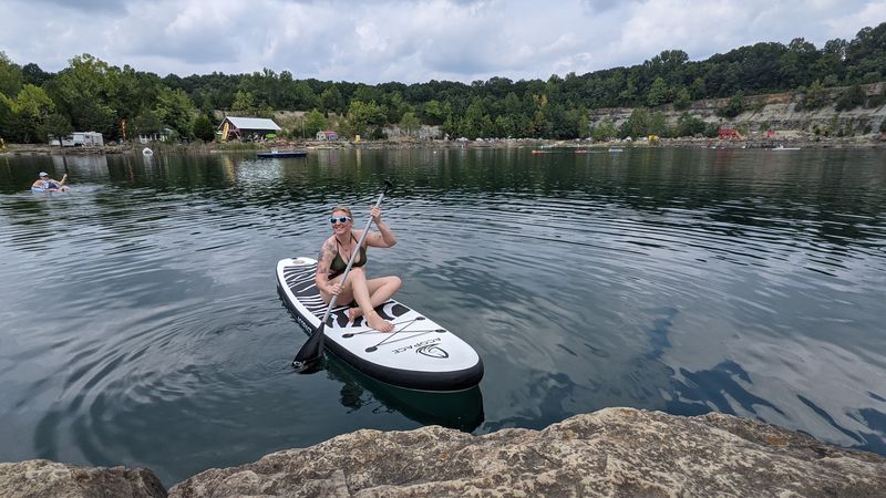 Paddle Boarding and Kayaking Across a Quarry Paradise