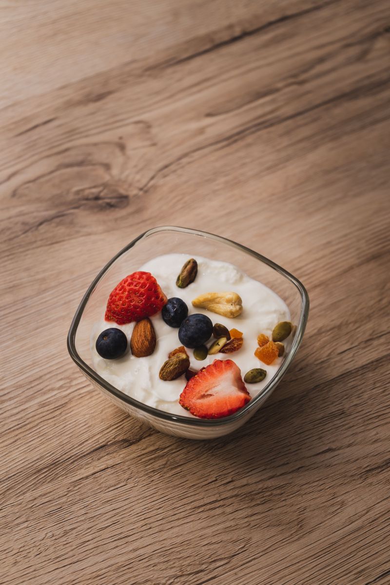Plain Greek Yogurt with Fresh Berries