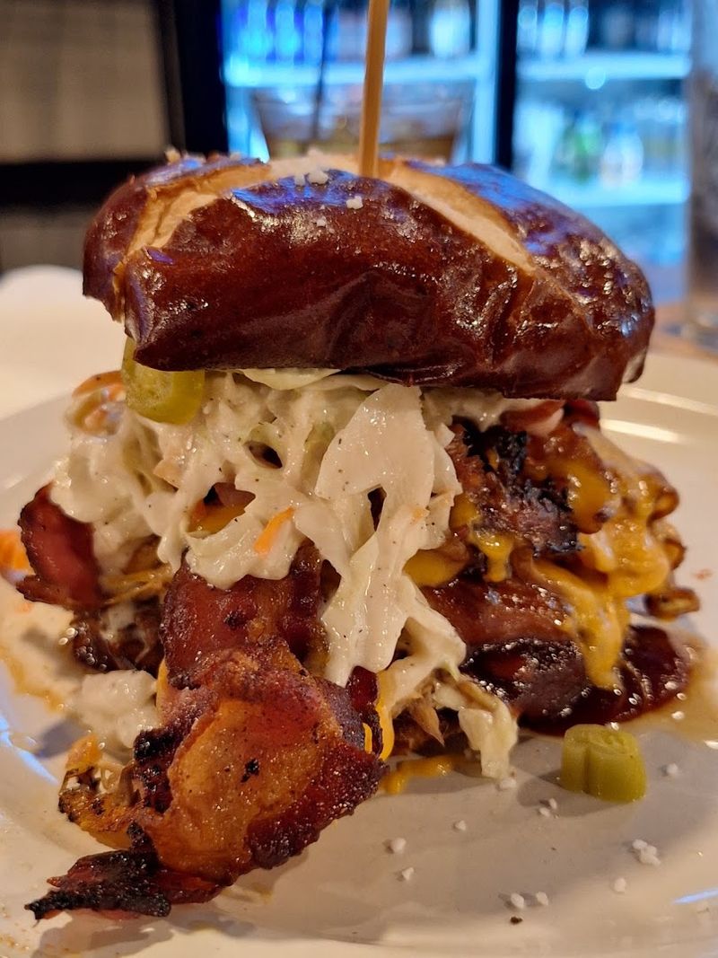 Pulled Pork Sandwich Piled Impossibly High