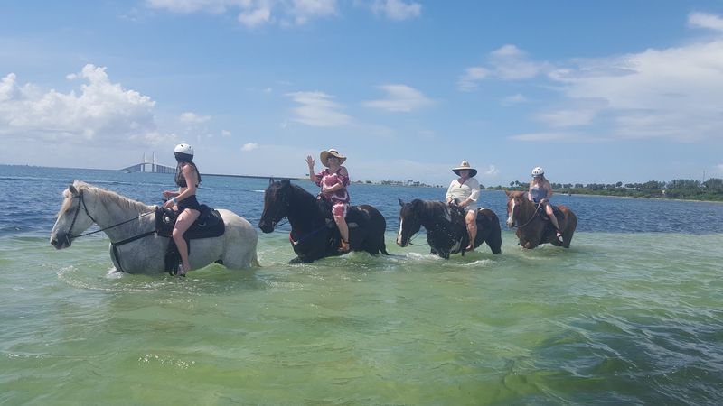 Riding Through Water on Horseback Riding Through Water on Horseback