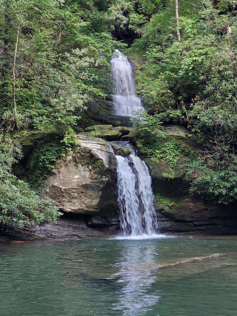 Stunning Waterfalls Flowing Directly Into The Lake