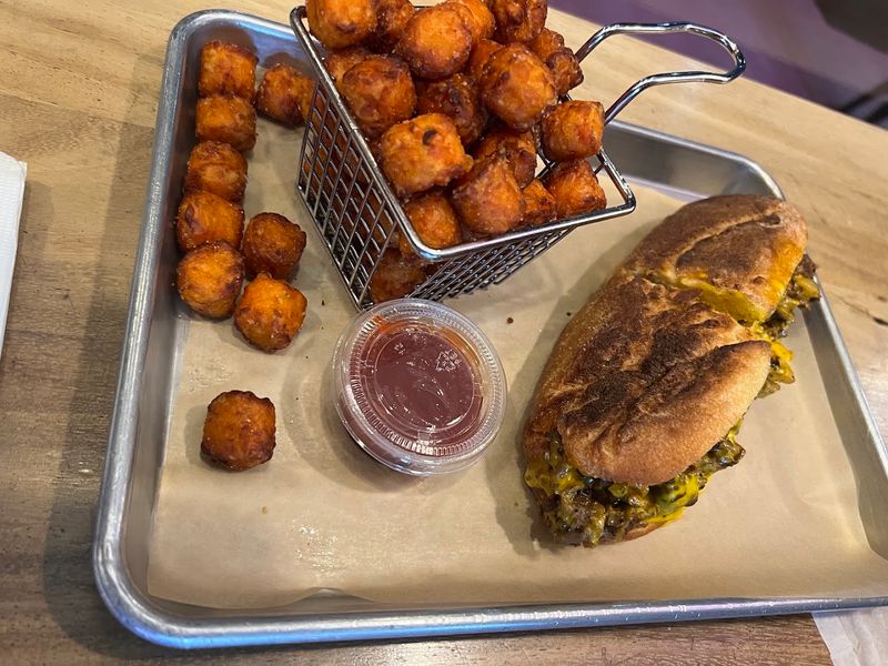 Sweet Potato Tater Tots with Cheese Sauce