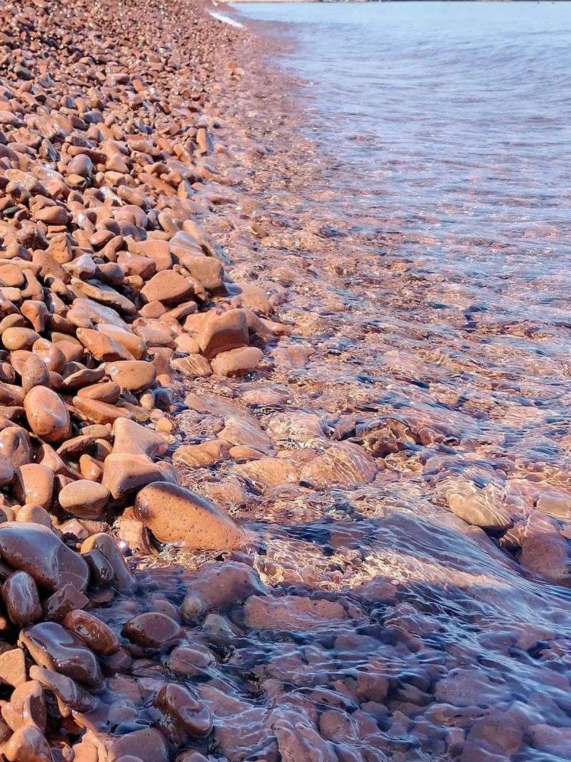The Famous Pink Pebble Shoreline The Famous Pink Pebble Shoreline