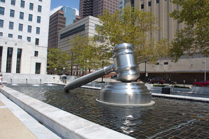 The World's Largest Gavel Outside the Building