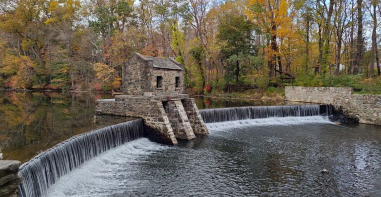 This Easy New Jersey Hike Ends At A Spectacular Spillway Waterfall