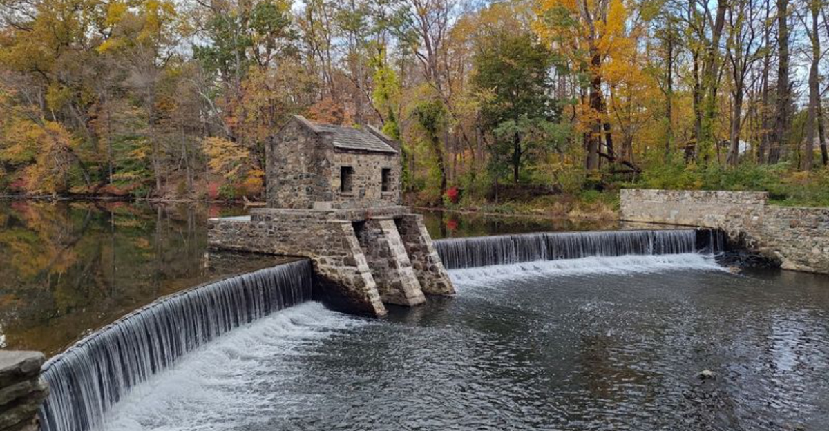 This Easy New Jersey Hike Ends At A Spectacular Spillway Waterfall