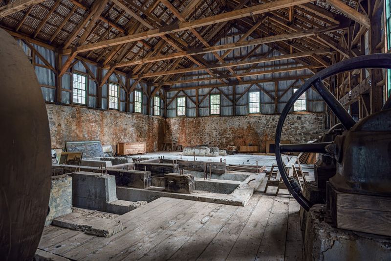 Well-Preserved Mining Buildings and Industrial Equipment