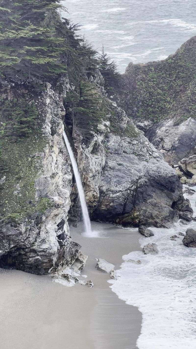 A Waterfall That Meets the Ocean A Waterfall That Meets the Ocean