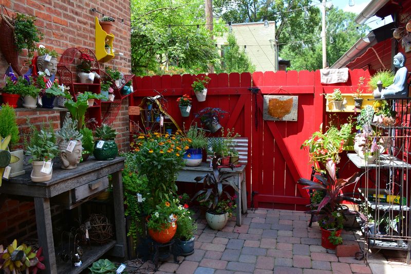 An Outdoor Courtyard Full of Planters