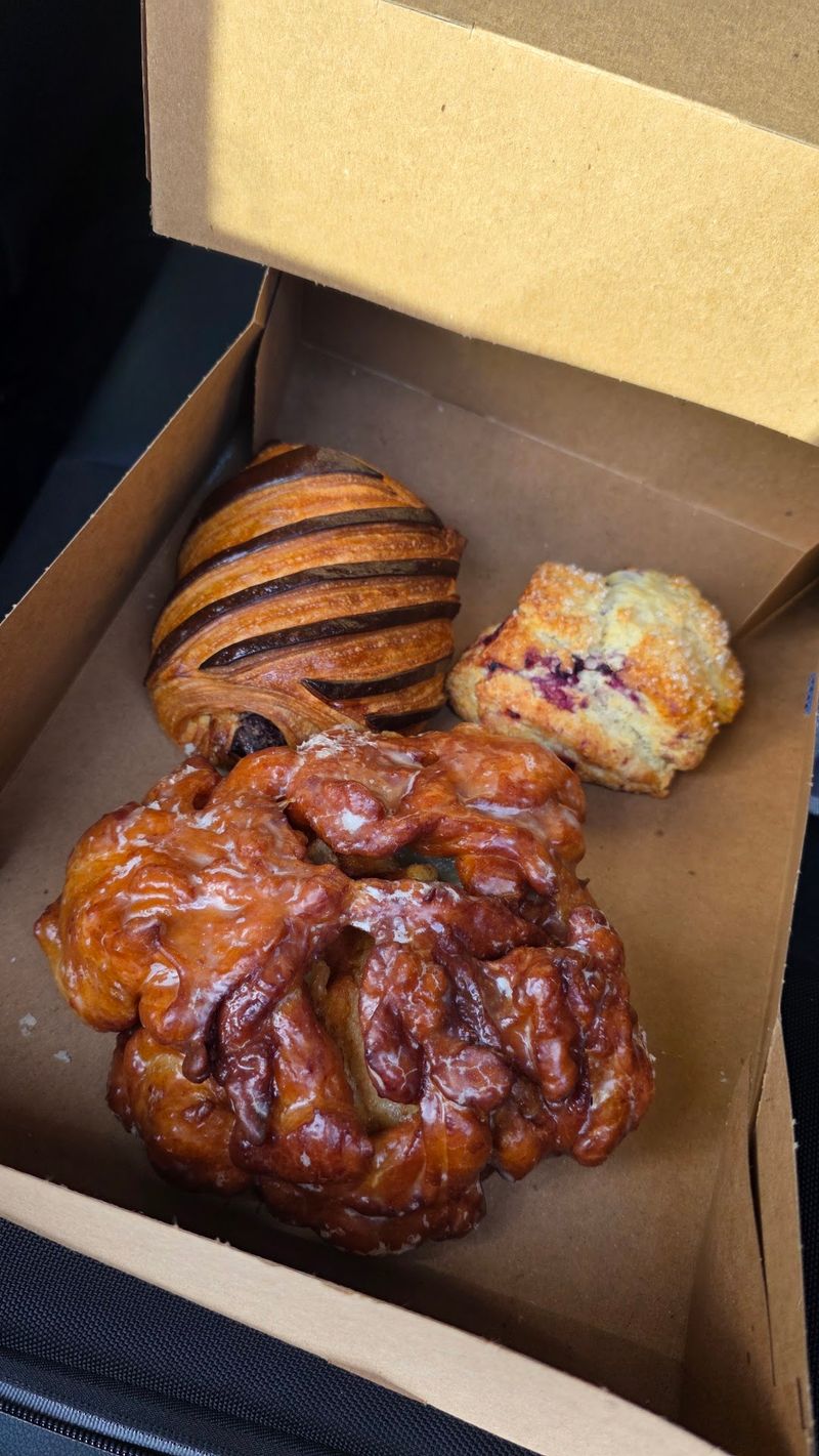 Apple Fritters And Bear Claws In The Case