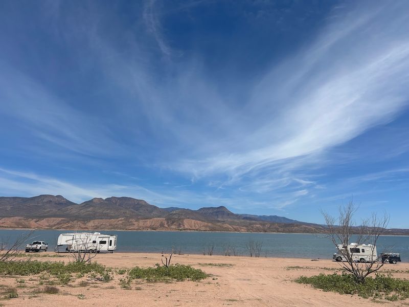 Camping With A Wide Blue Backdrop