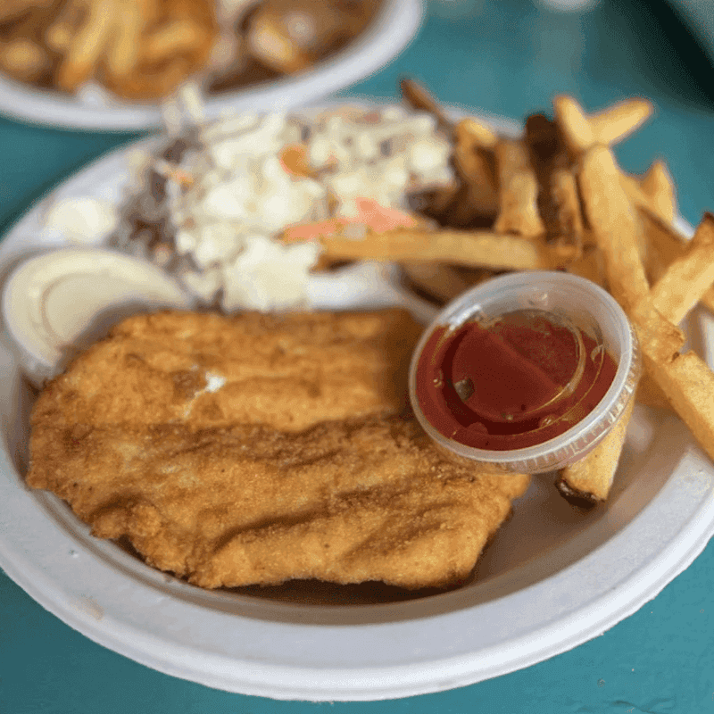 Fish Fresh Off The Fryer And Grill