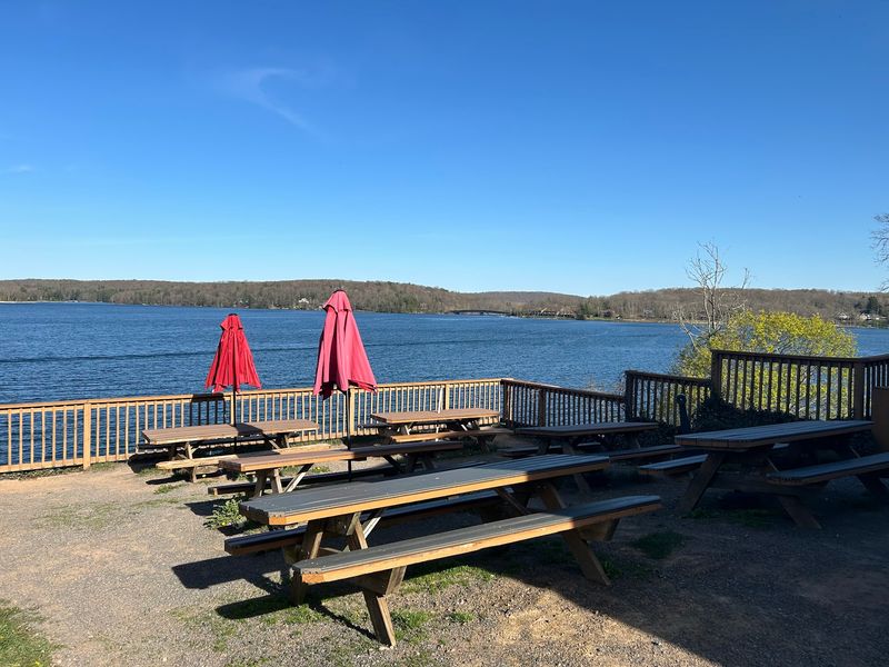 Indoor And Outdoor Seating By The Water