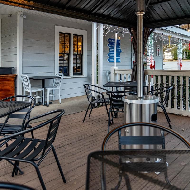 Patio Seating and the Passing Train Patio Seating and the Passing Train