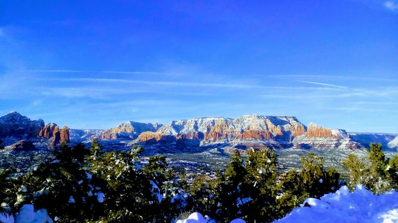 Red Rocks Dusted in Snow That Look Like a Parallel Universe