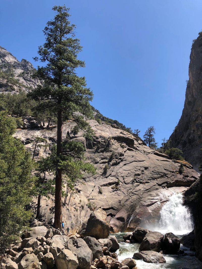 Scrambling Down to the Pool and Boulders