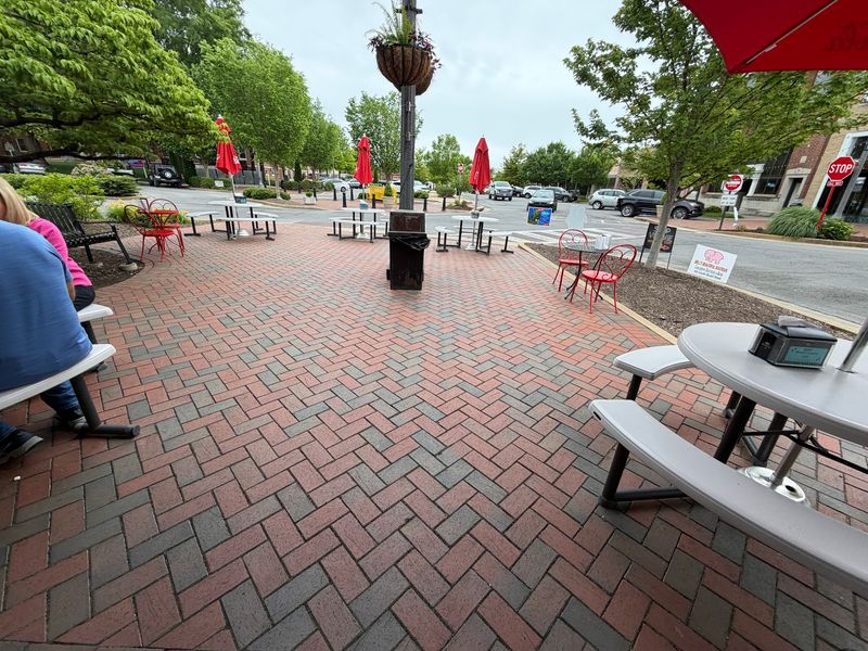 The Charming Outdoor Patio With A View Of The Square