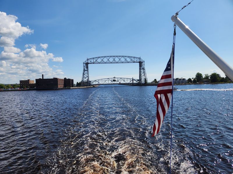 Watching the Aerial Lift Bridge Rise Just for Your Boat Watching the Aerial Lift Bridge Rise Just for Your Boat