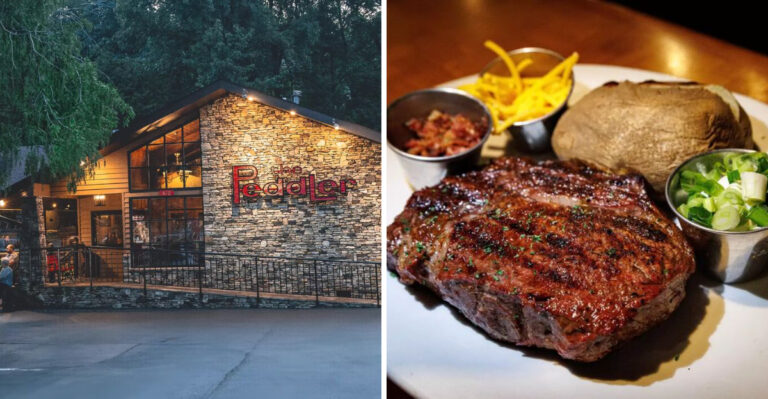 This Woodsy Riverfront Steakhouse in Tennessee Hand-Cuts Your Steak Right at the Table
