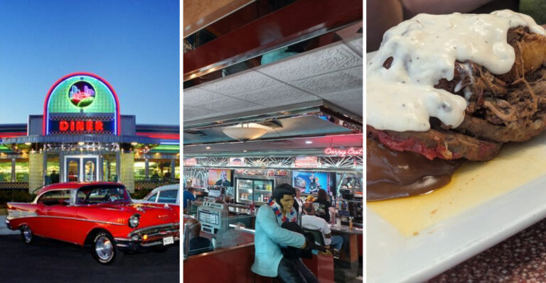 This Chrome-And-Neon Maryland Diner Serves Old-School Comfort Food With Elvis Tunes And A Jukebox At Every Table