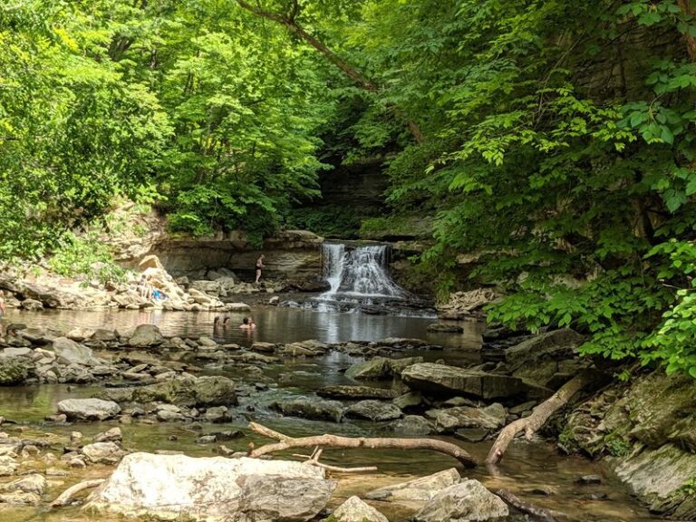 This Indiana State Park’s Trails Lead to a Waterfall Where the Kids Can Splash in the Creek