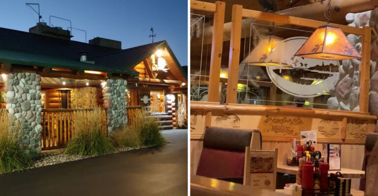 Wisconsin Skiers and Travelers Warm Up With Prime Rib Inside This Rustic Log-Cabin Restaurant Near the Dells