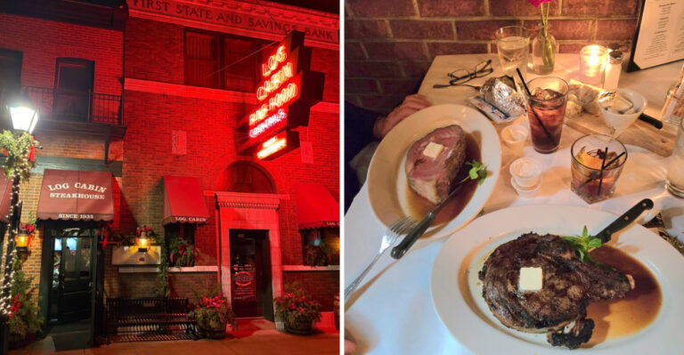 This Historic Log-Cabin Steakhouse in Galena, Illinois Serves Ribeyes Worth Driving Across the State For