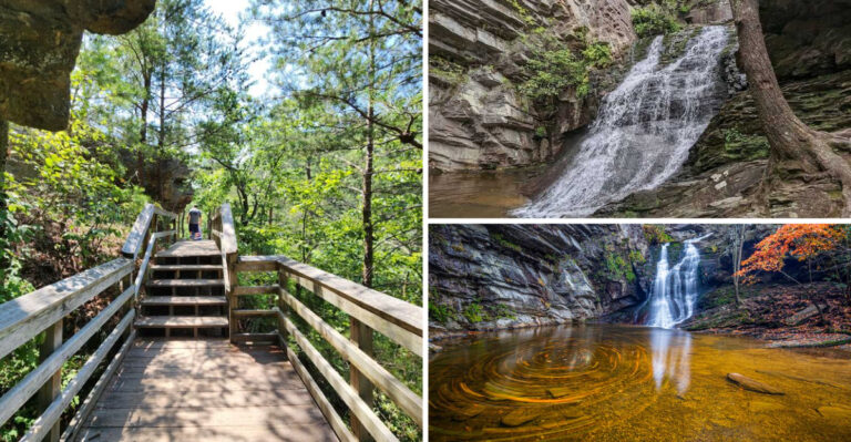 This North Carolina State Park Rewards a Steep Stair Descent With a Waterfall and a Swimming Pool